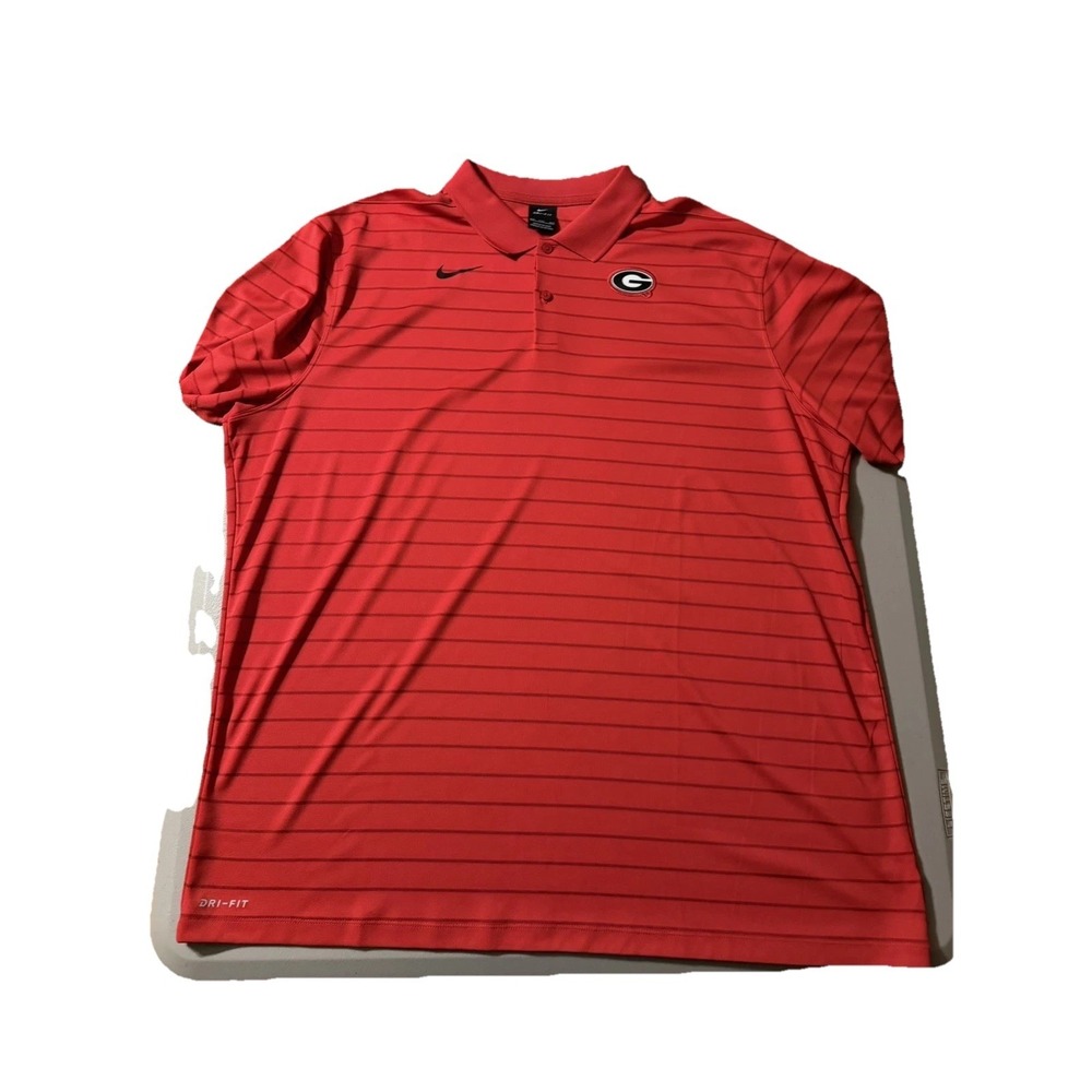 Nike Men's Size XXL Red Georgia Logo Golf Polo Shirt